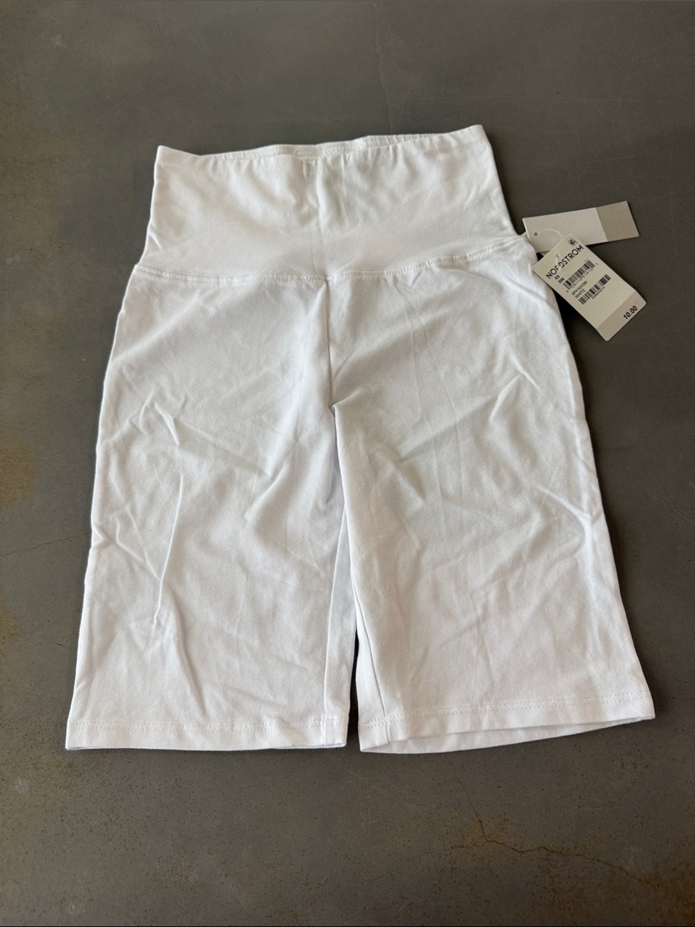 bp White High-Rise Bike Shorts with Wide Waistband